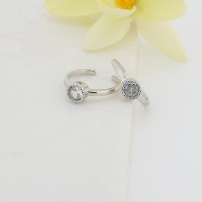 Iversion Rhodium Toe Rings