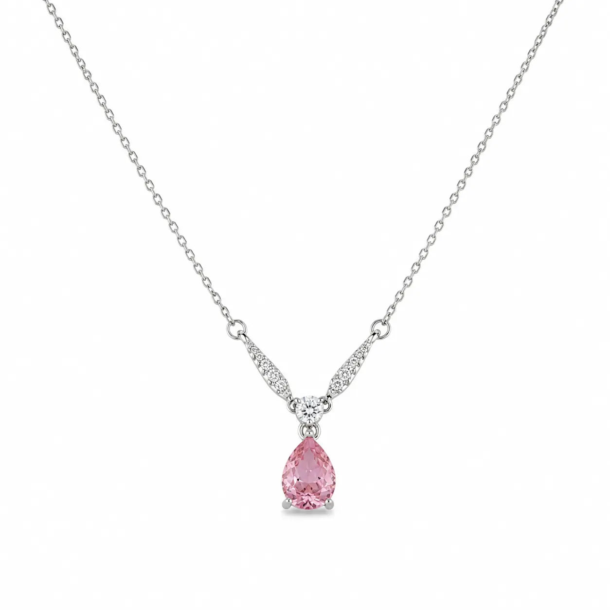 Desire Sakura Studded Rhodium Necklace 4