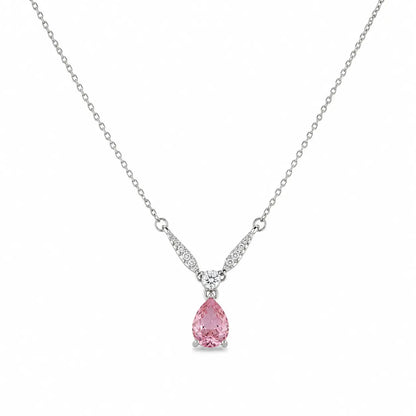 Desire Sakura Studded Rhodium Necklace 4