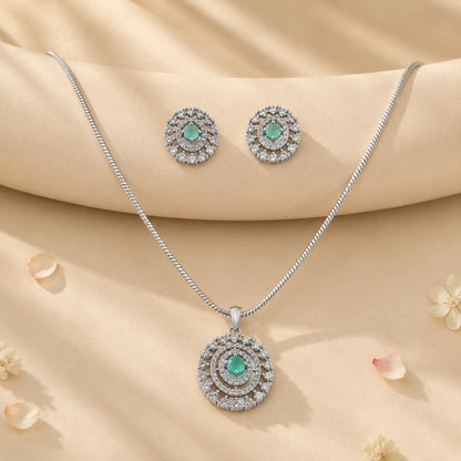 Desire Studded Pendant Set with Removable Chunky Snake Chain 1