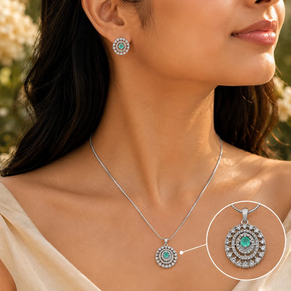 Desire Studded Pendant Set with Removable Chunky Snake Chain 2