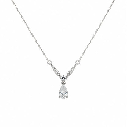 Desire White Studded Rhodium Necklace 4
