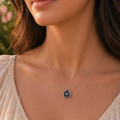 Devil's Rose Rhodium Necklace 2