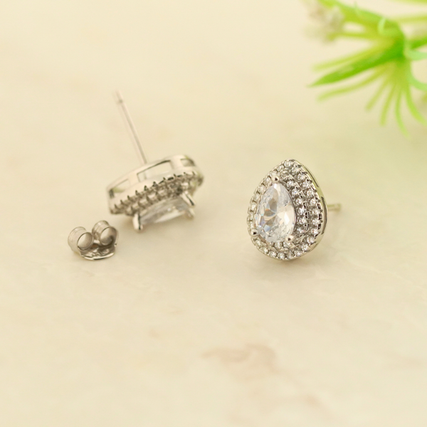 Dewdrops Rhodium Earrings 1