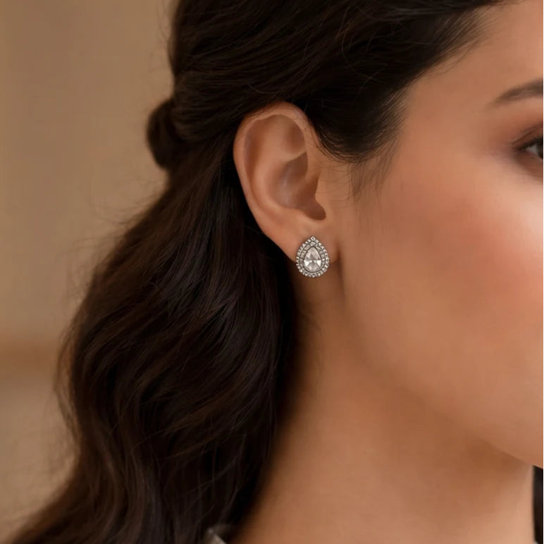 Dewdrops Rhodium Earrings 9
