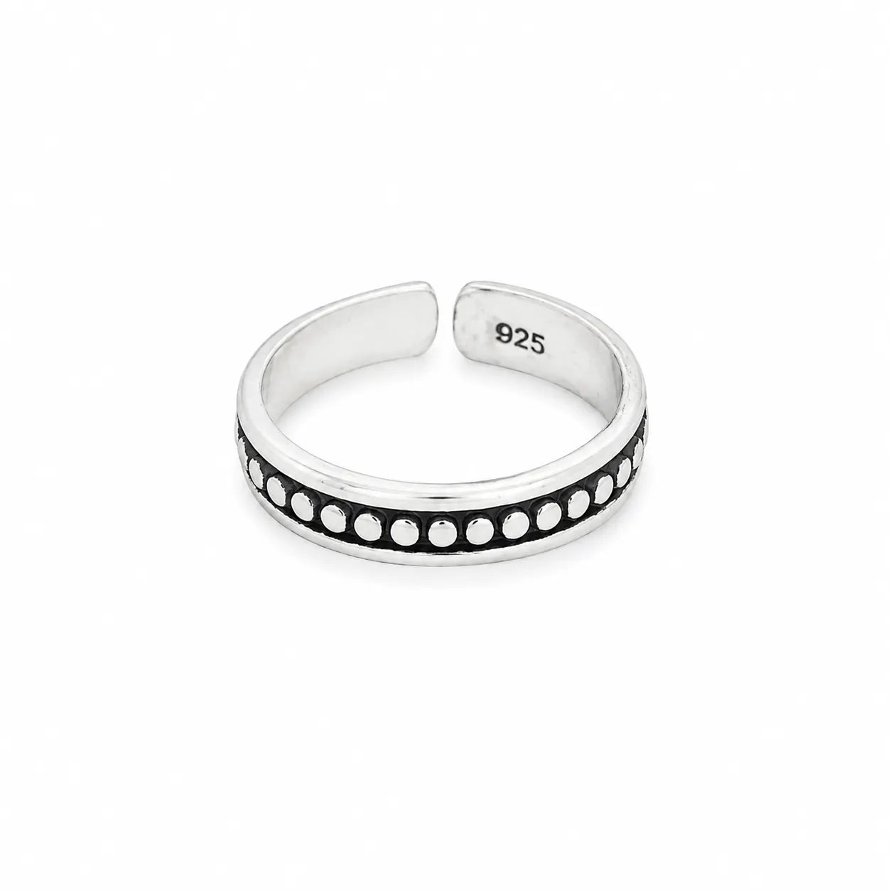Dimples Oxidised Toe Ring 4