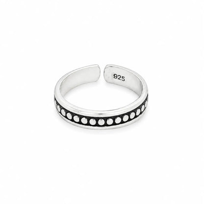 Dimples Oxidised Toe Ring 4