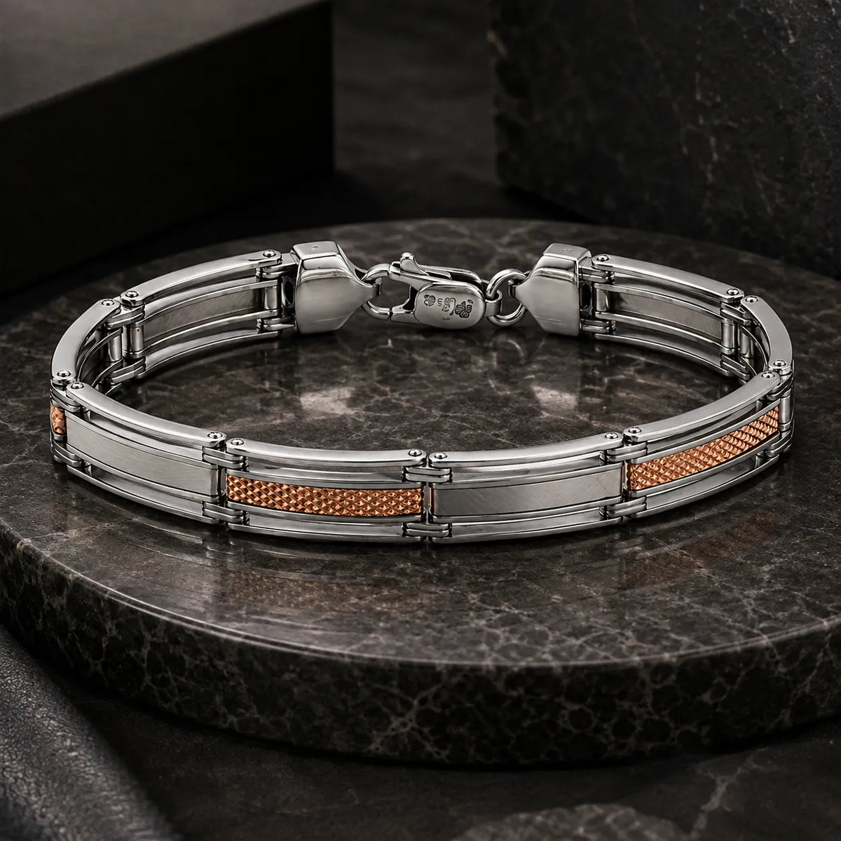Disdain Rose Gold Plated Bracelet for Men 1