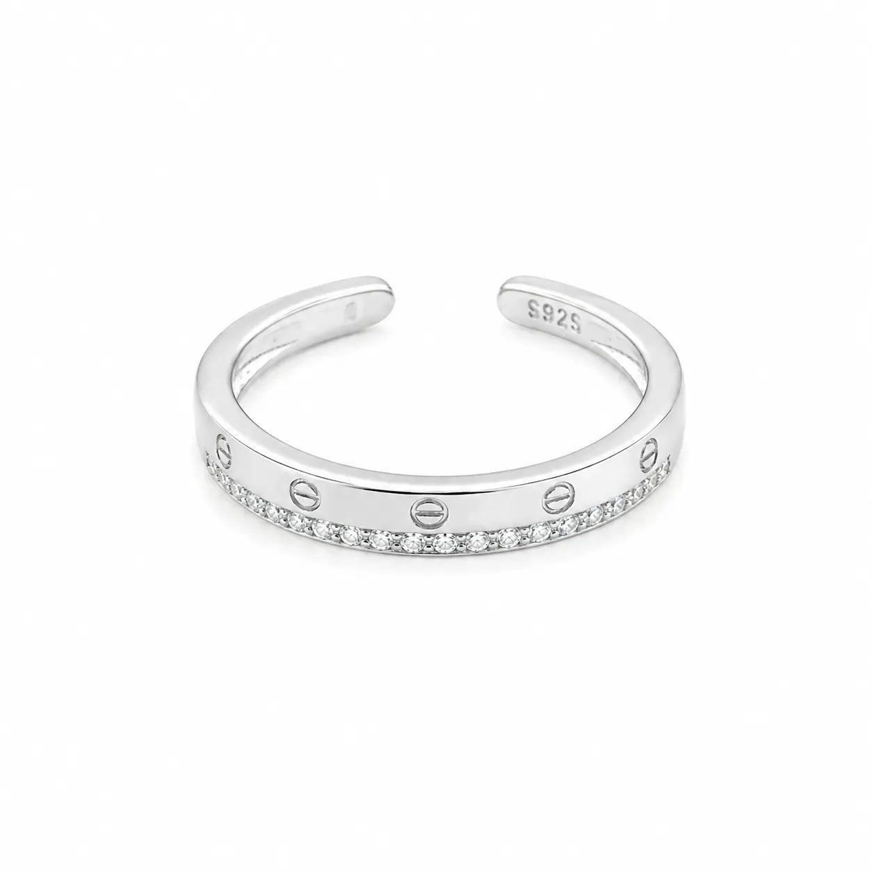 Divinity Studded Rhodium Toe Ring 4