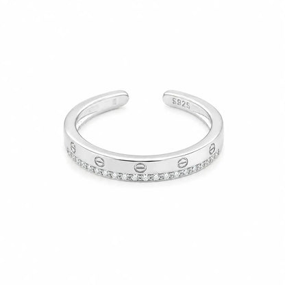 Divinity Studded Rhodium Toe Ring 4