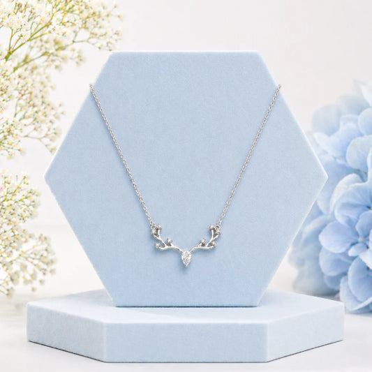 Doe-Eyed Rhodium Necklace 1