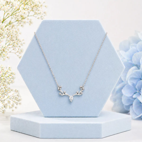 Doe-Eyed Rhodium Necklace 1