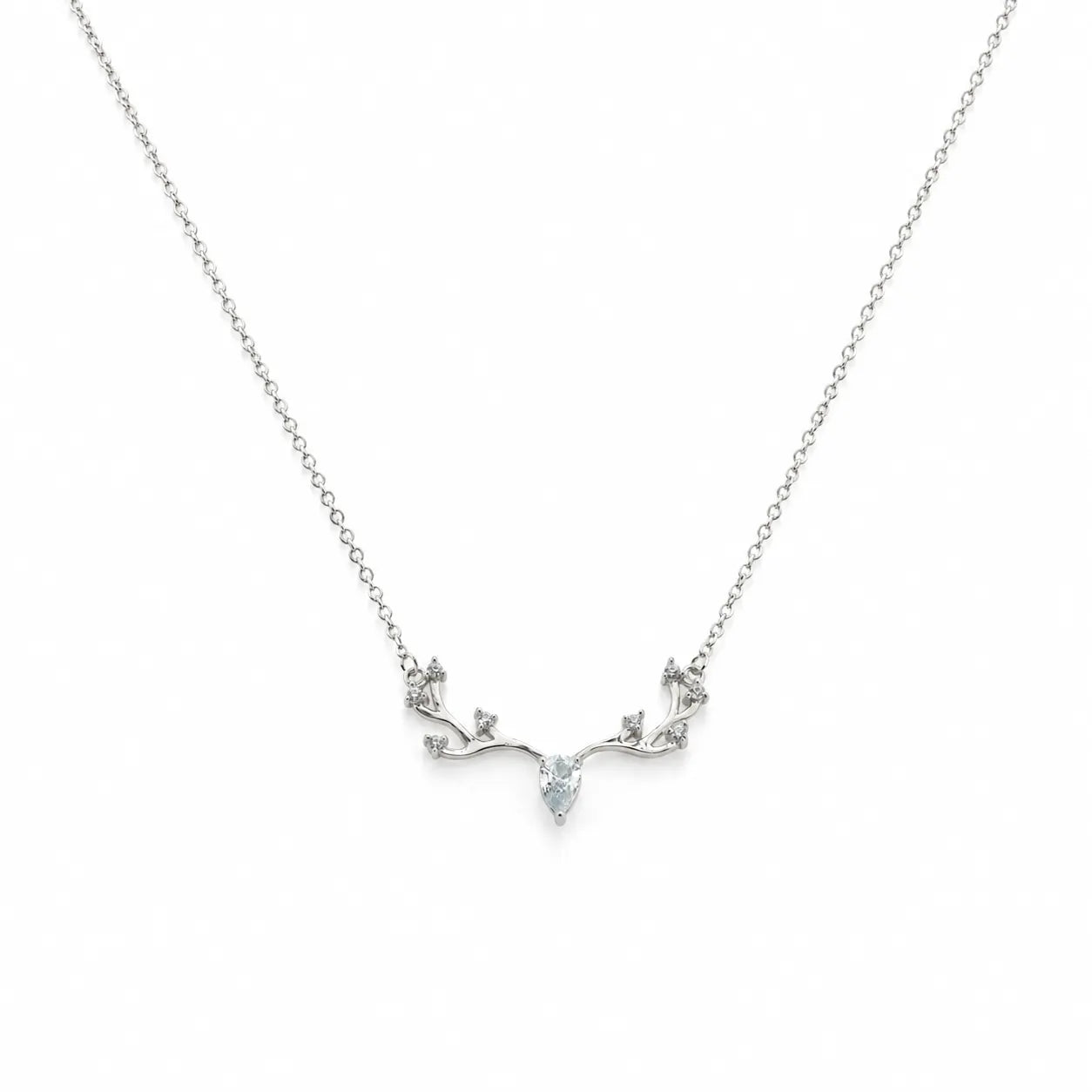 Doe-Eyed Rhodium Necklace 4
