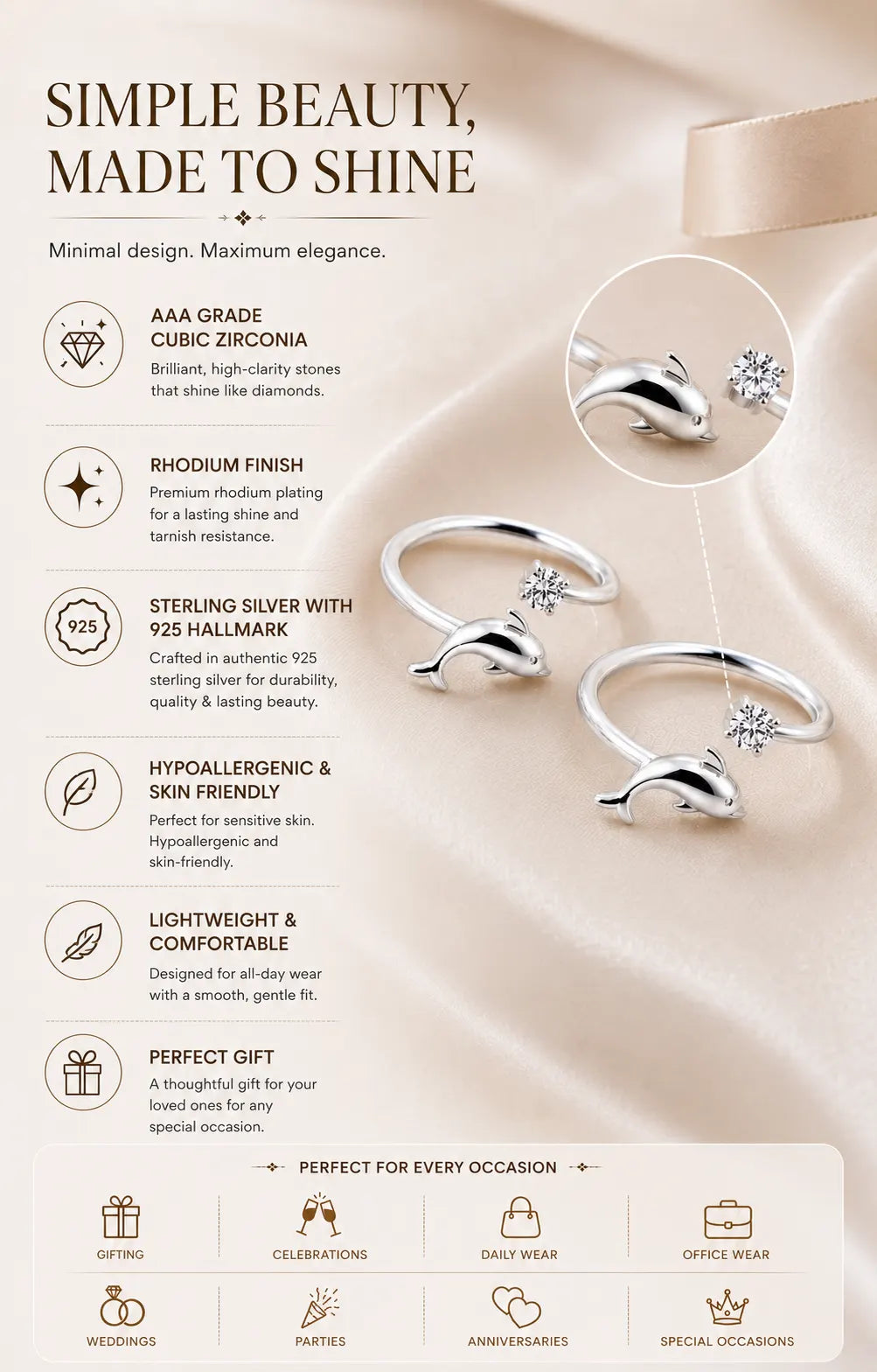 Dolphin Rhodium Toe Rings 3