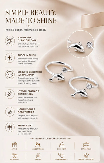 Dolphin Rhodium Toe Rings 3
