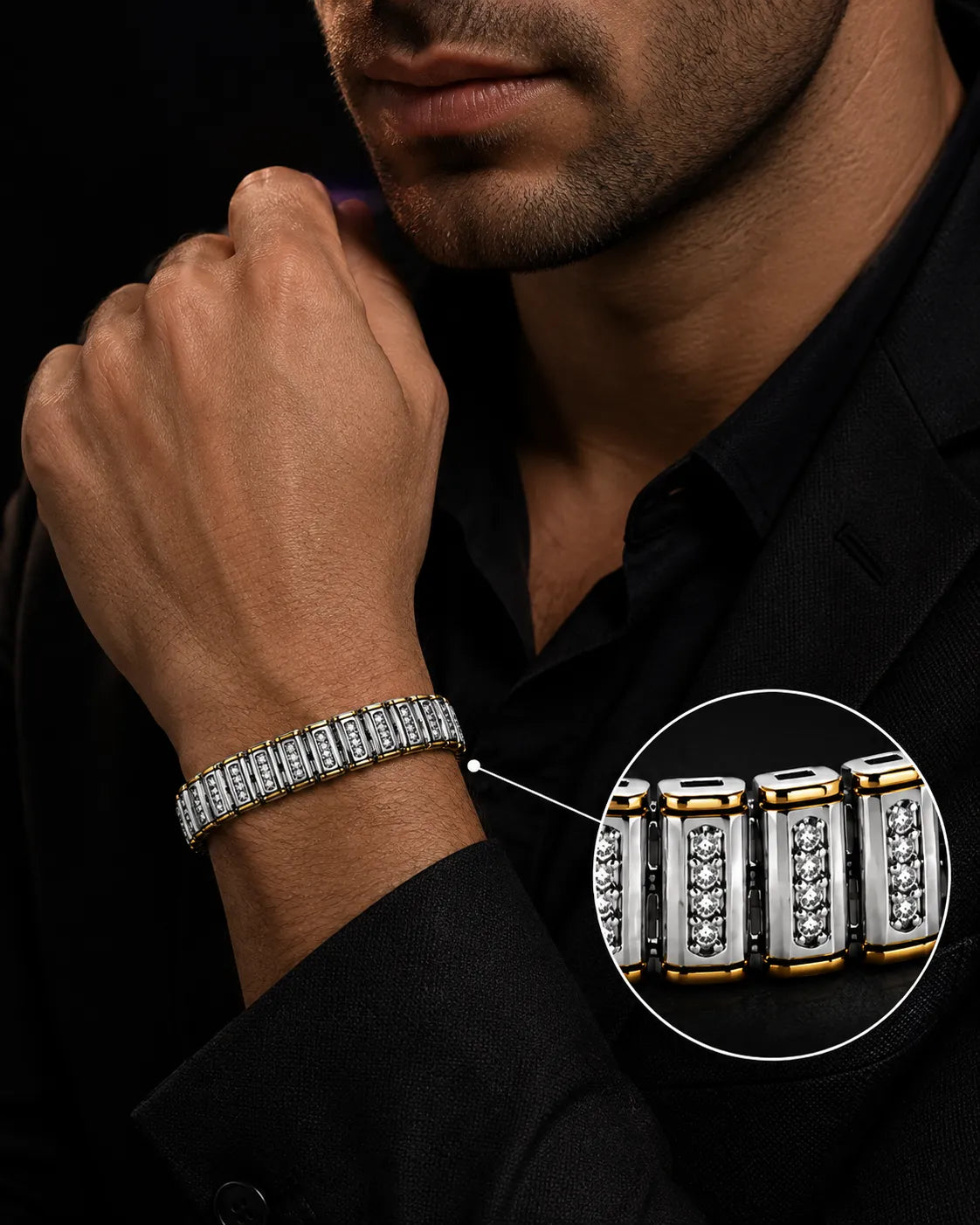 Dominate Rose Gold Studded Bracelet for Men 2