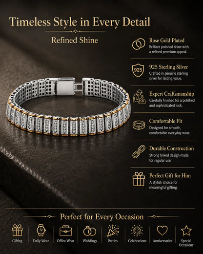 Dominate Rose Gold Studded Bracelet for Men 3