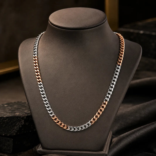Duocore Rose Gold & Rhodium Chain for Men 1