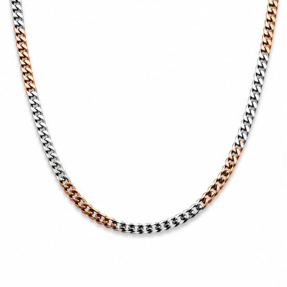 Duocore Rose Gold & Rhodium Chain for Men 4