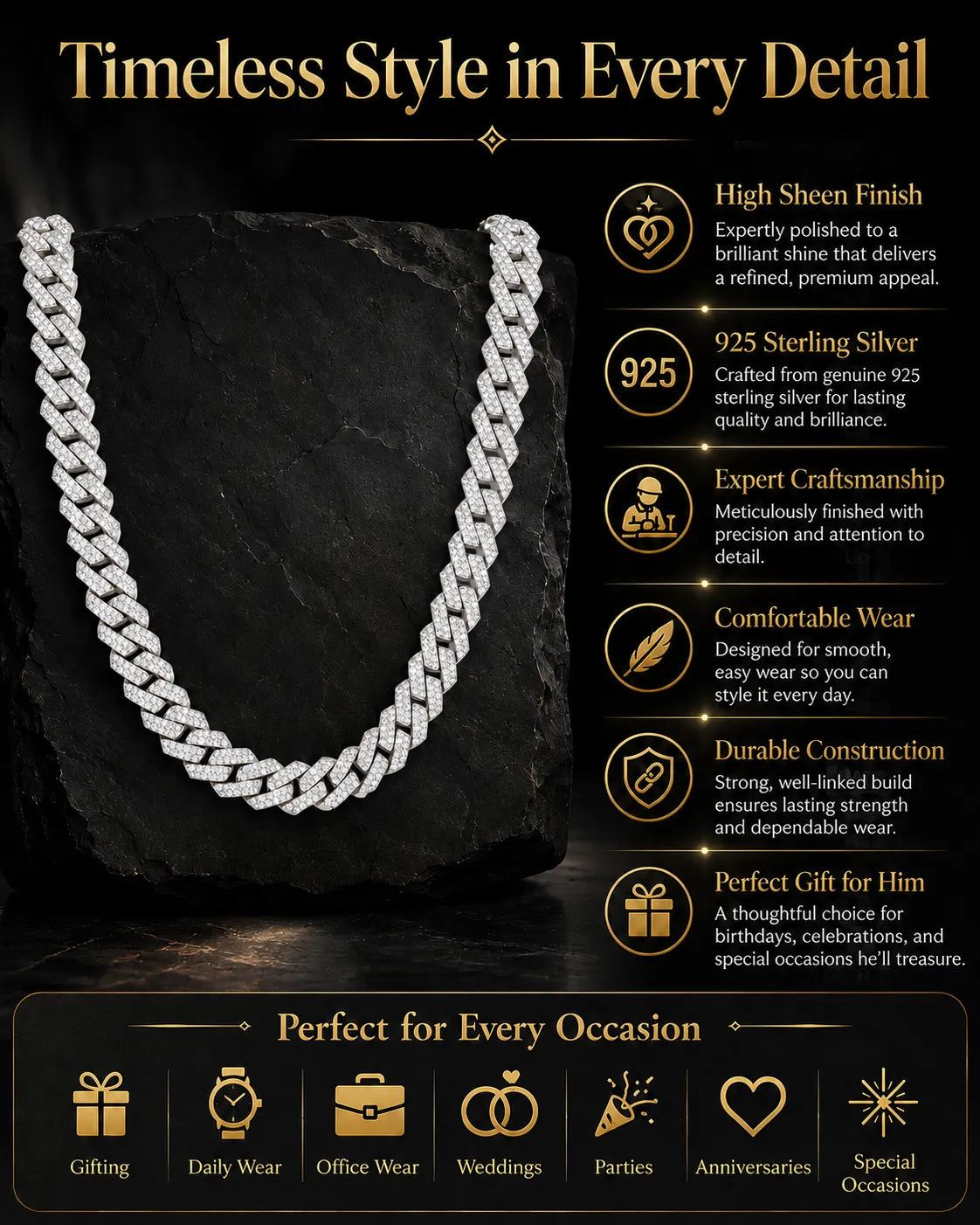 Dynasty Studded Cuban Chain for Men 3