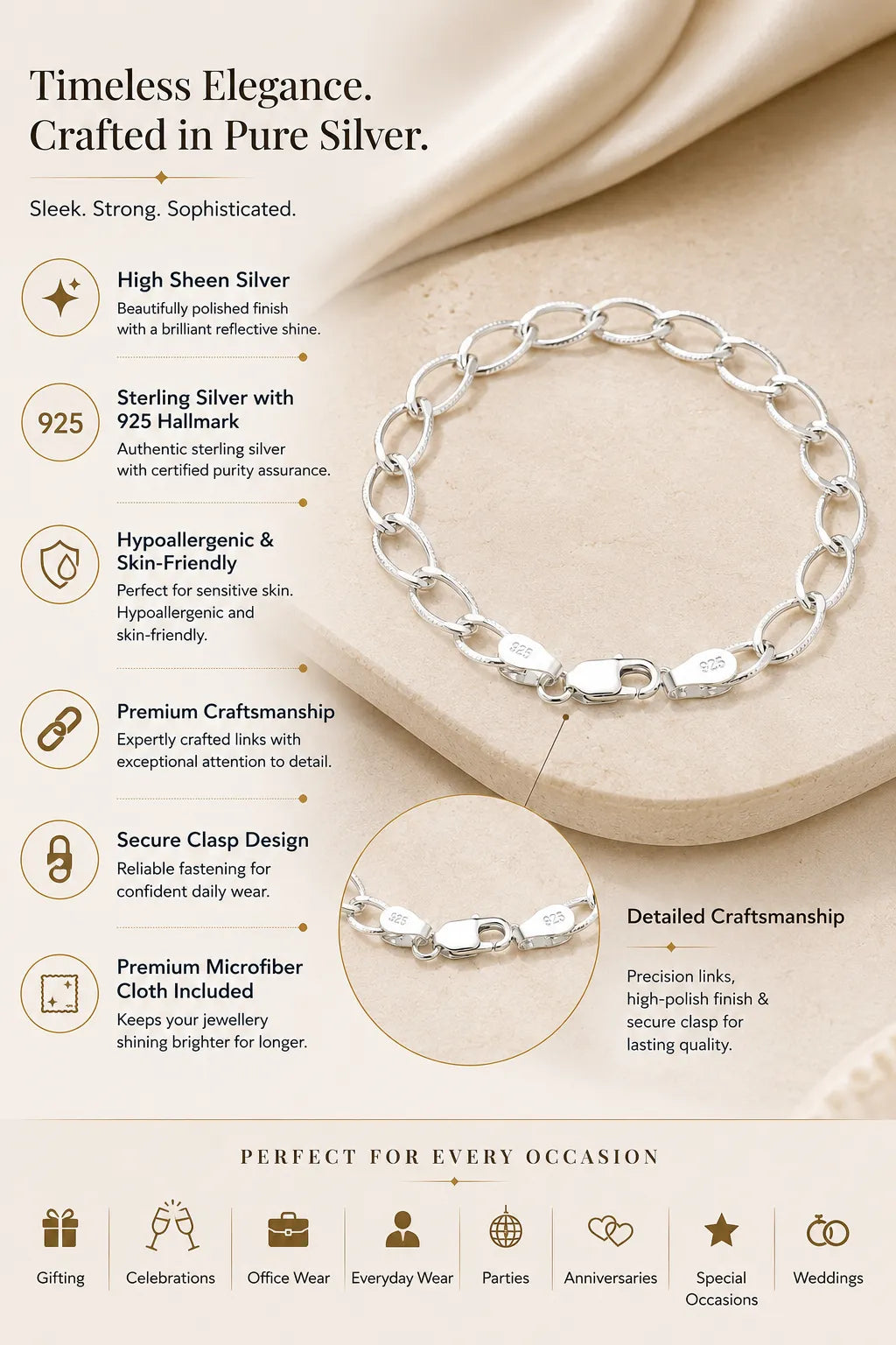 Elias Hollow Chain Bracelet 3