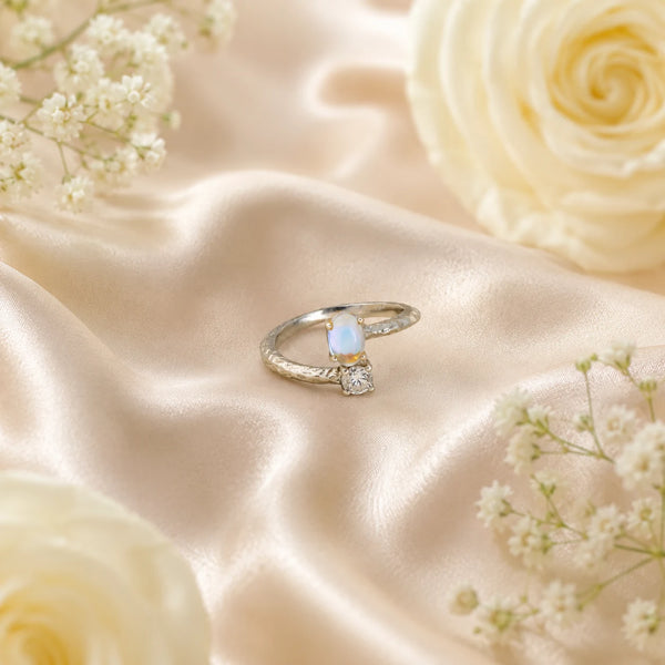 Embelished Adjustable Silver Ring for Women 1