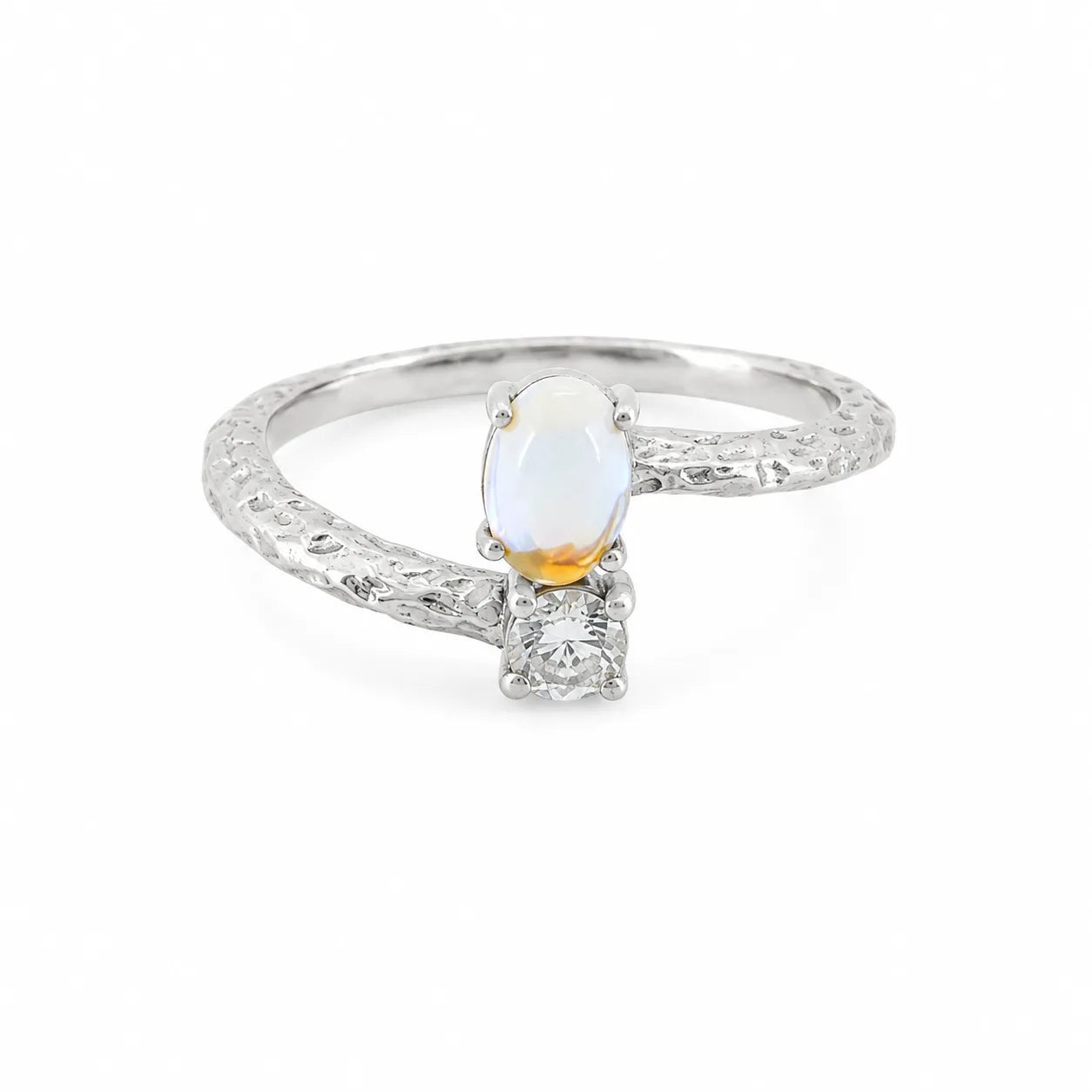 Embelished Adjustable Silver Ring for Women 3