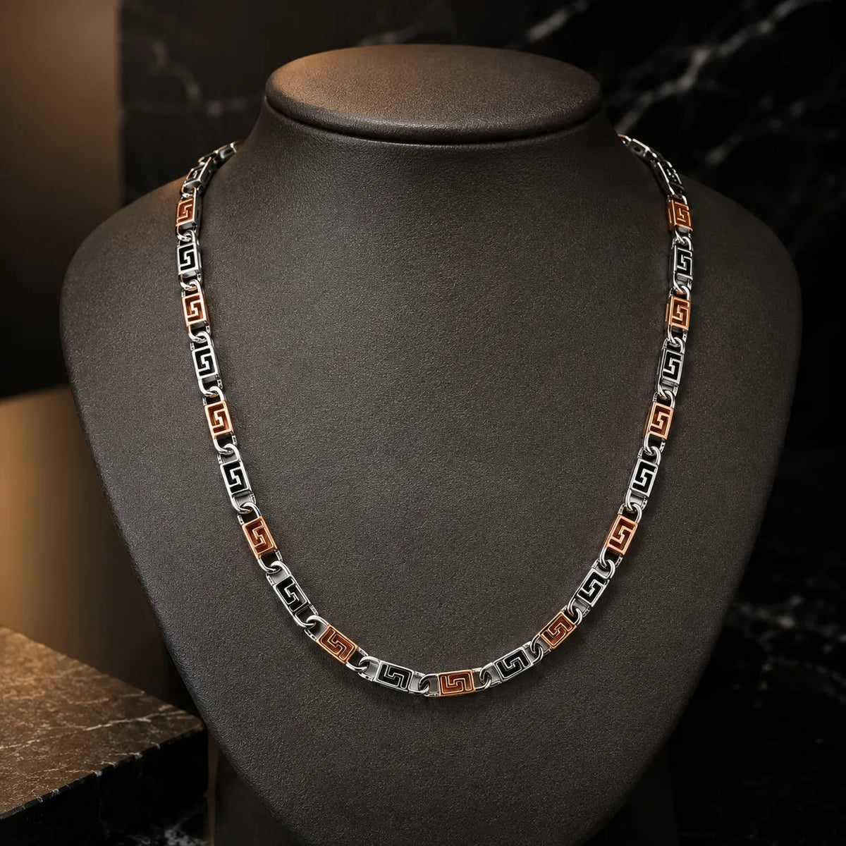 Ember Rose Gold & Rhodium Chain for Men 1