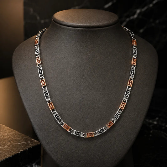 Ember Rose Gold & Rhodium Chain for Men 1