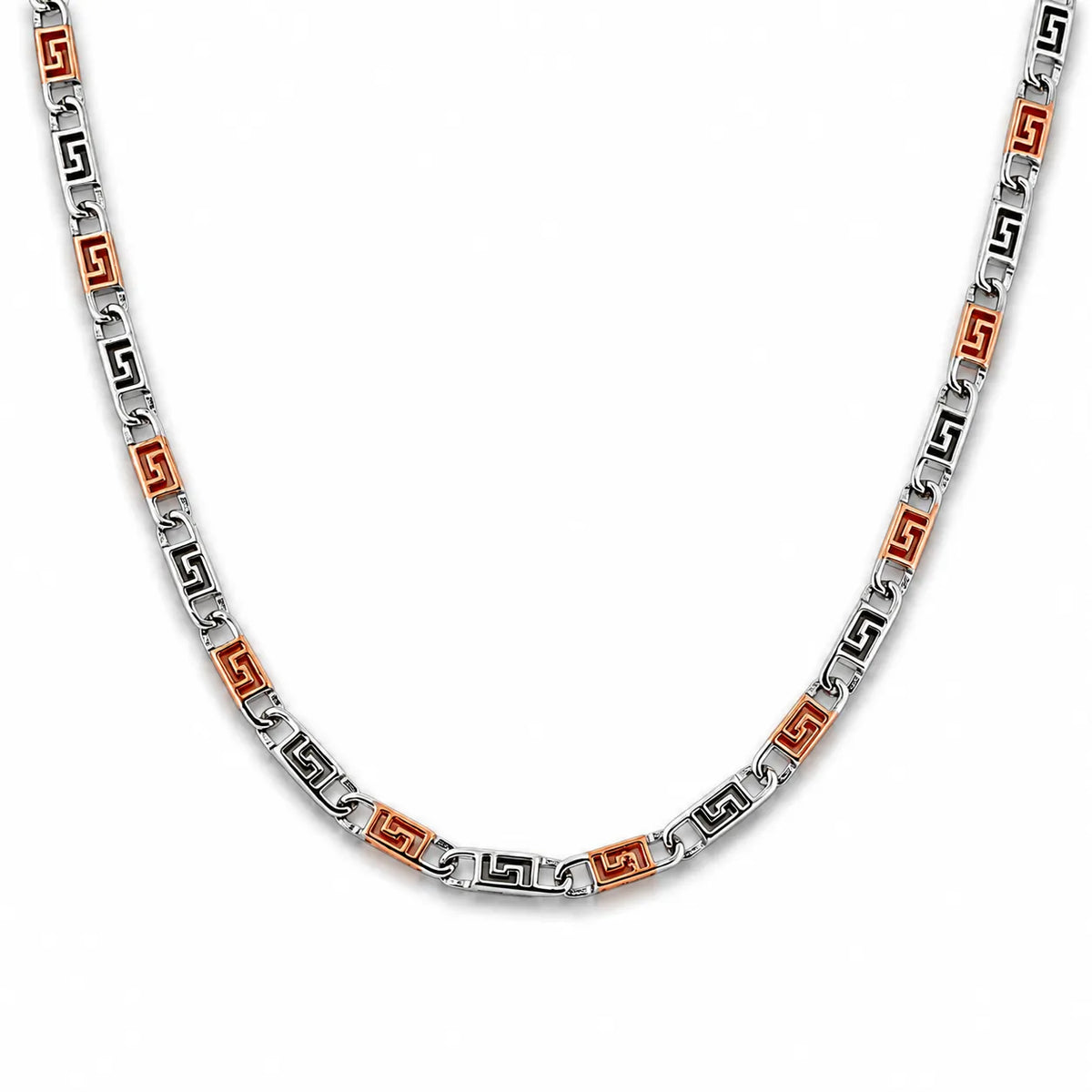 Ember Rose Gold & Rhodium Chain for Men 4
