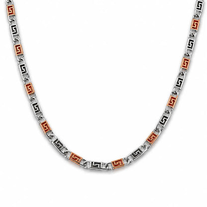 Ember Rose Gold & Rhodium Chain for Men 4