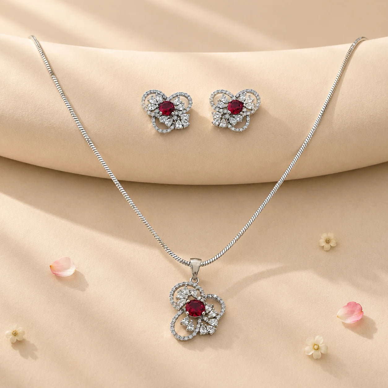 Empire Studded Pendant Set with Removable Chunky Snake Chain 1
