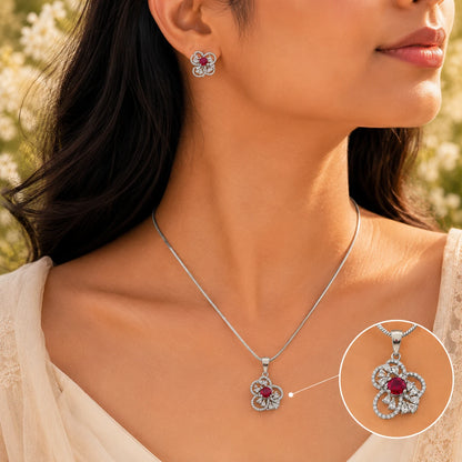 Empire Studded Pendant Set with Removable Chunky Snake Chain 2