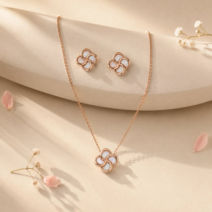 Enamour Rose Gold Pendant Set with Cable Chain 1