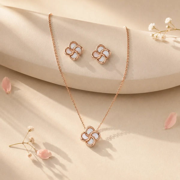 Enamour Rose Gold Pendant Set with Cable Chain 1
