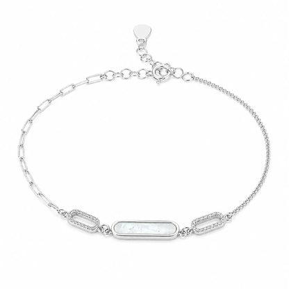 Engrada MOP Studded Rhodium Bracelet 4