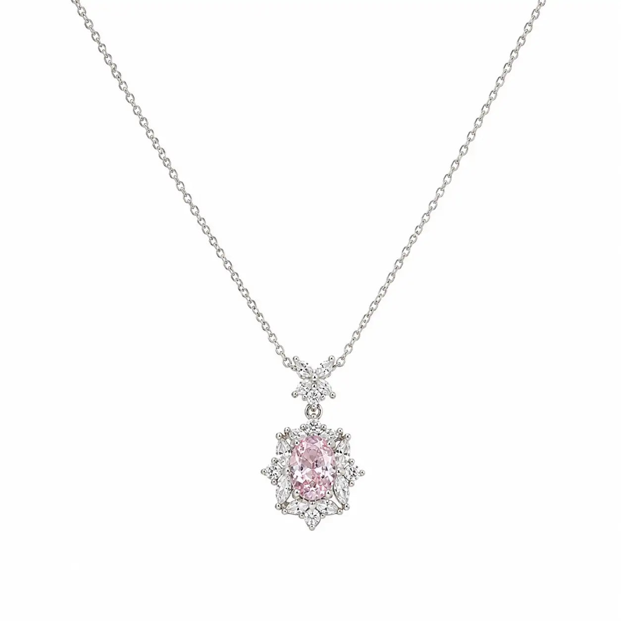 Ensemble Blush Studded Rhodium Necklace 4