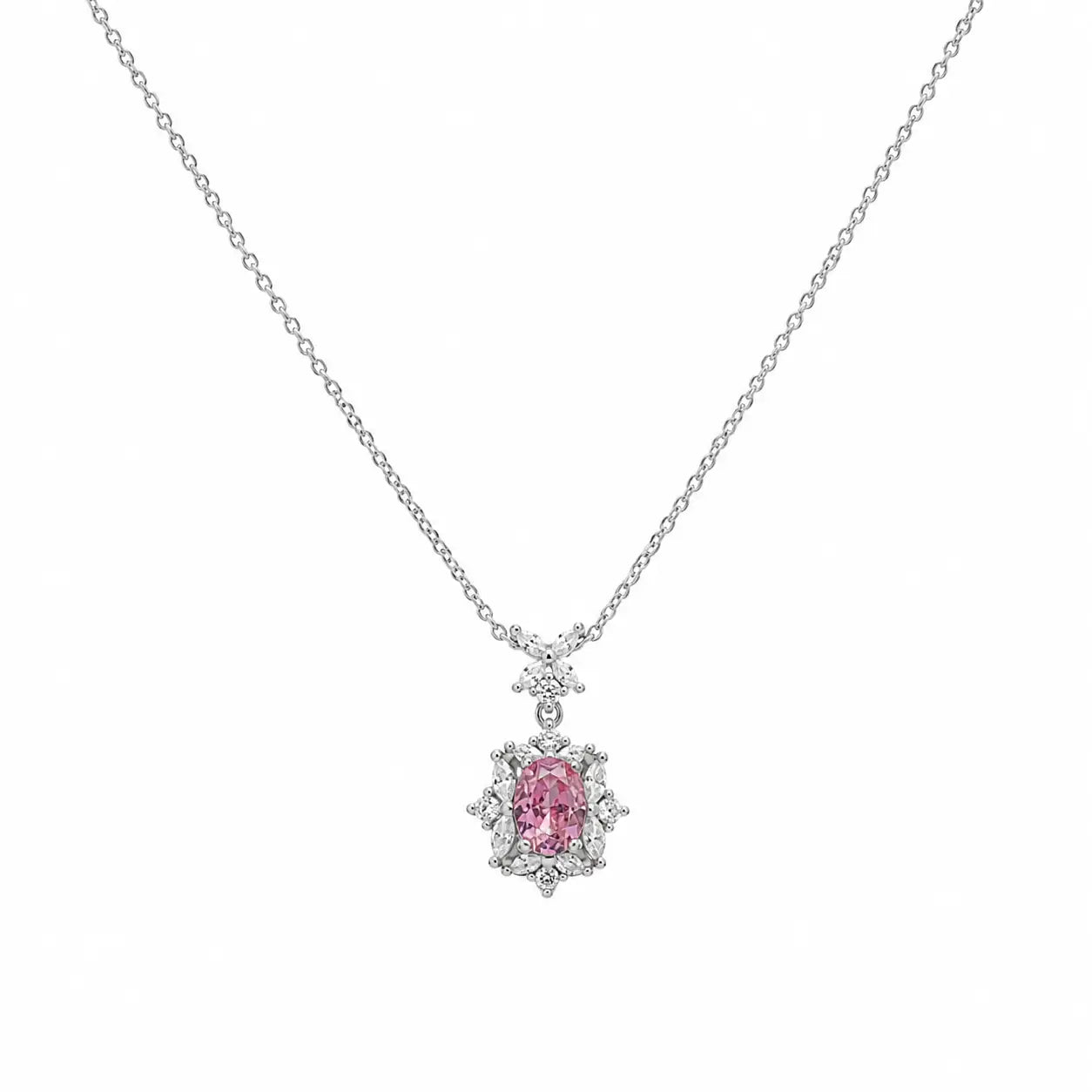 Ensemble Sakura Studded Rhodium Necklace 4