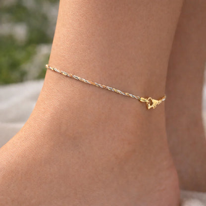 Entangled Minimal Tricolor Anklet 8