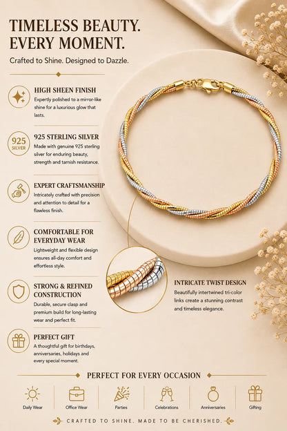 Entangled Tricolor Bracelet for Women 3