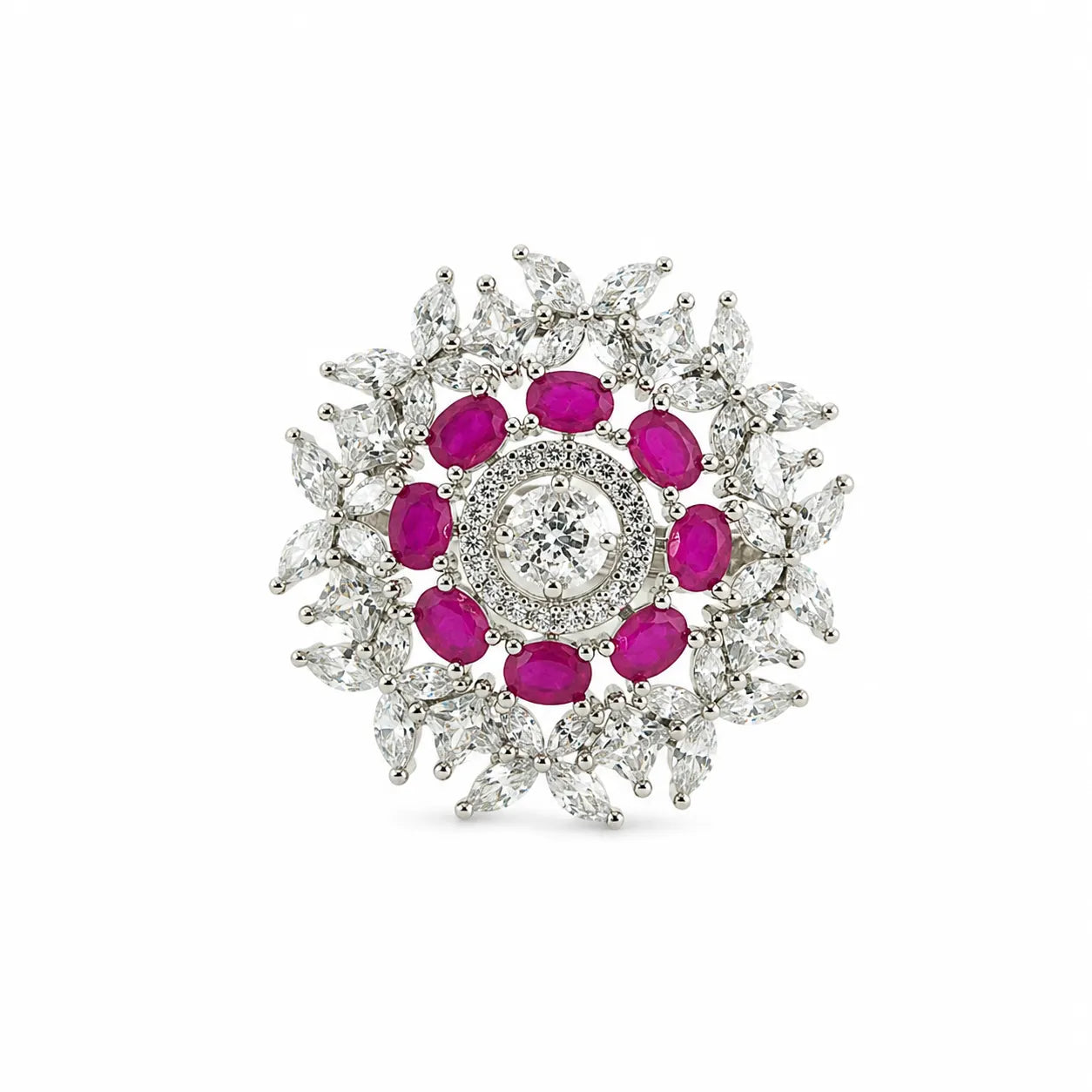Equinox Adjustable Studded Cocktail Ring for Women 3