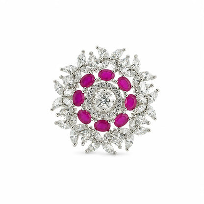 Equinox Adjustable Studded Cocktail Ring for Women 3