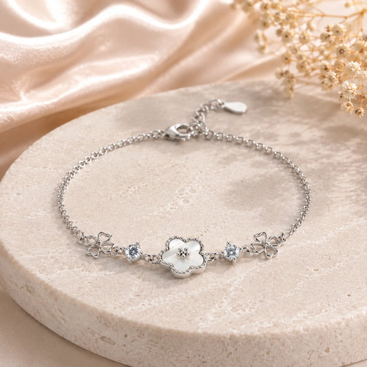 Essentia MOP Studded Rhodium Bracelet 1