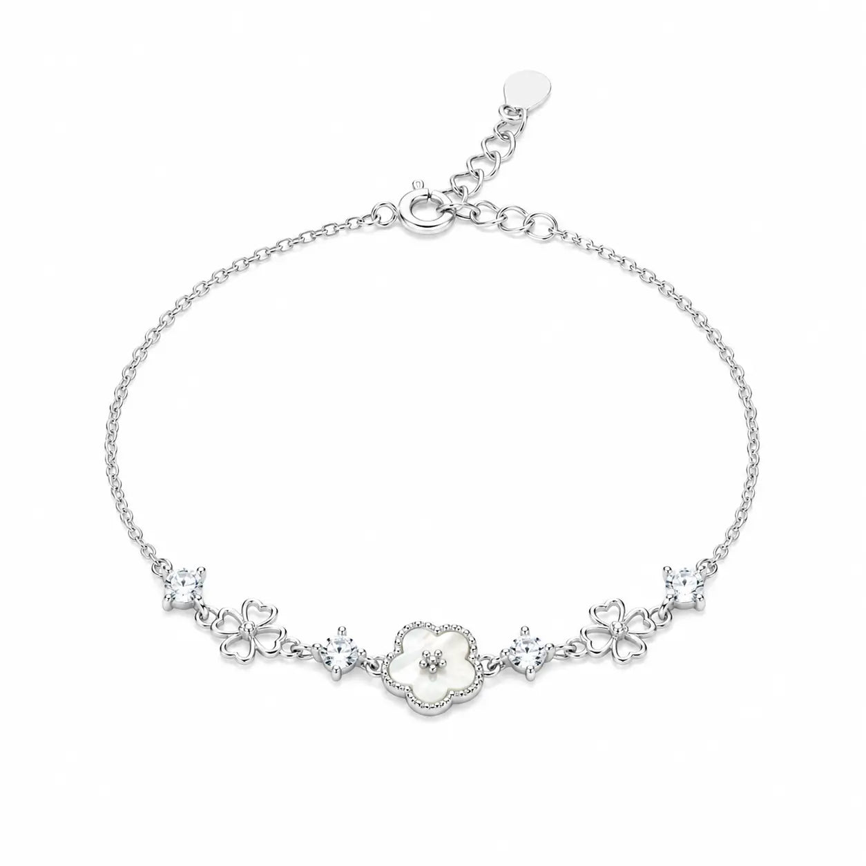 Essentia MOP Studded Rhodium Bracelet 4