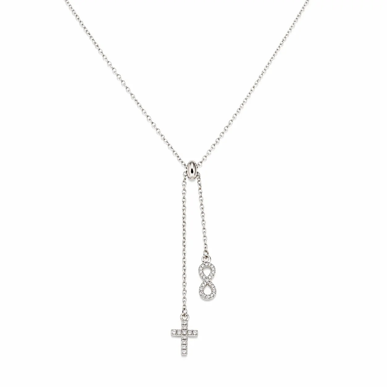 Eternal Blessing Rhodium Adjustable Necklace 4