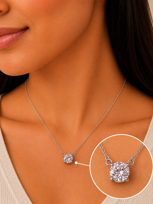 Expression Blush Studded Rhodium Necklace 2