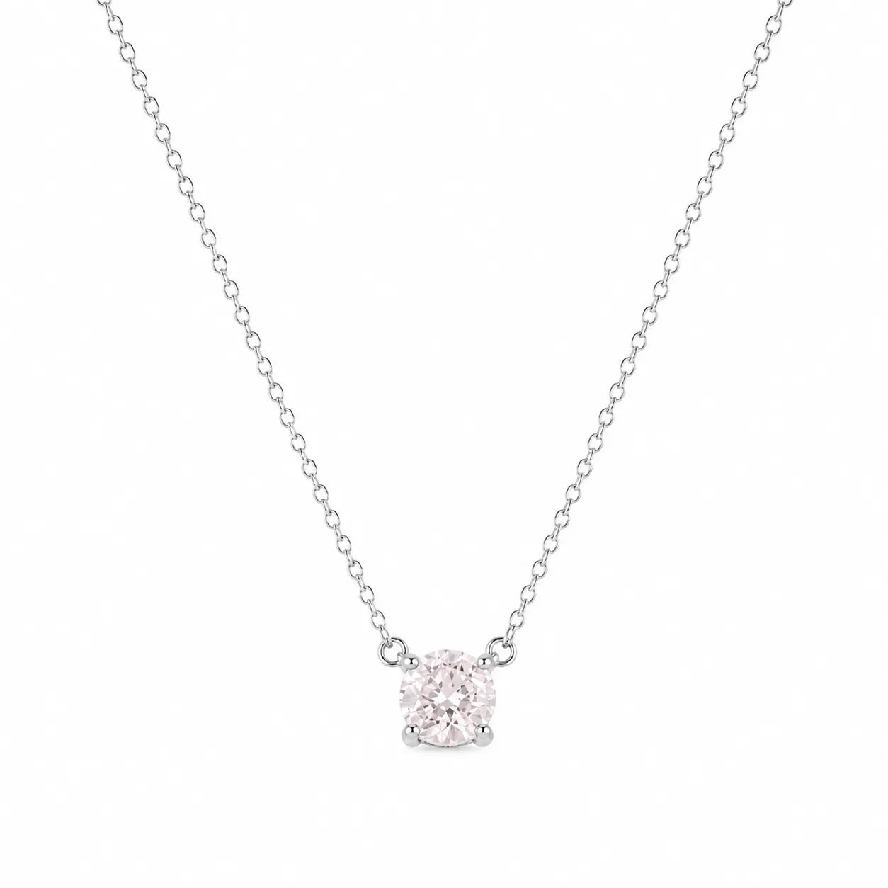 Expression Blush Studded Rhodium Necklace 4
