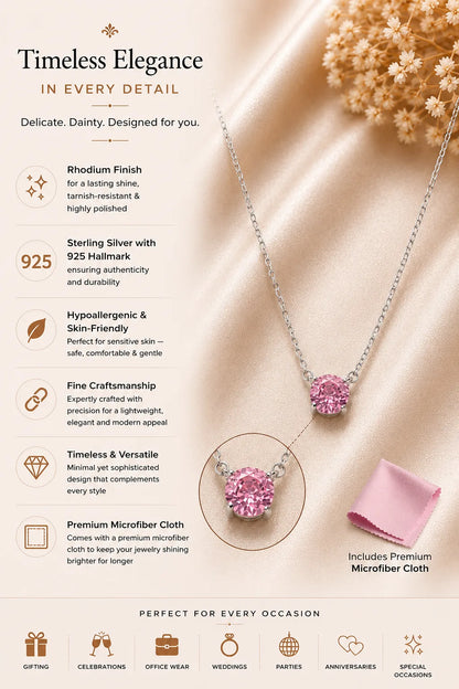 Expression Sakura Studded Rhodium Necklace 3