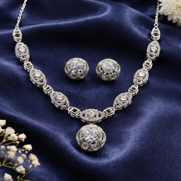 Fineste Rhodium Necklace Set 1