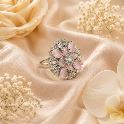 Flora Adjustable Studded Cocktail Ring for Women 1